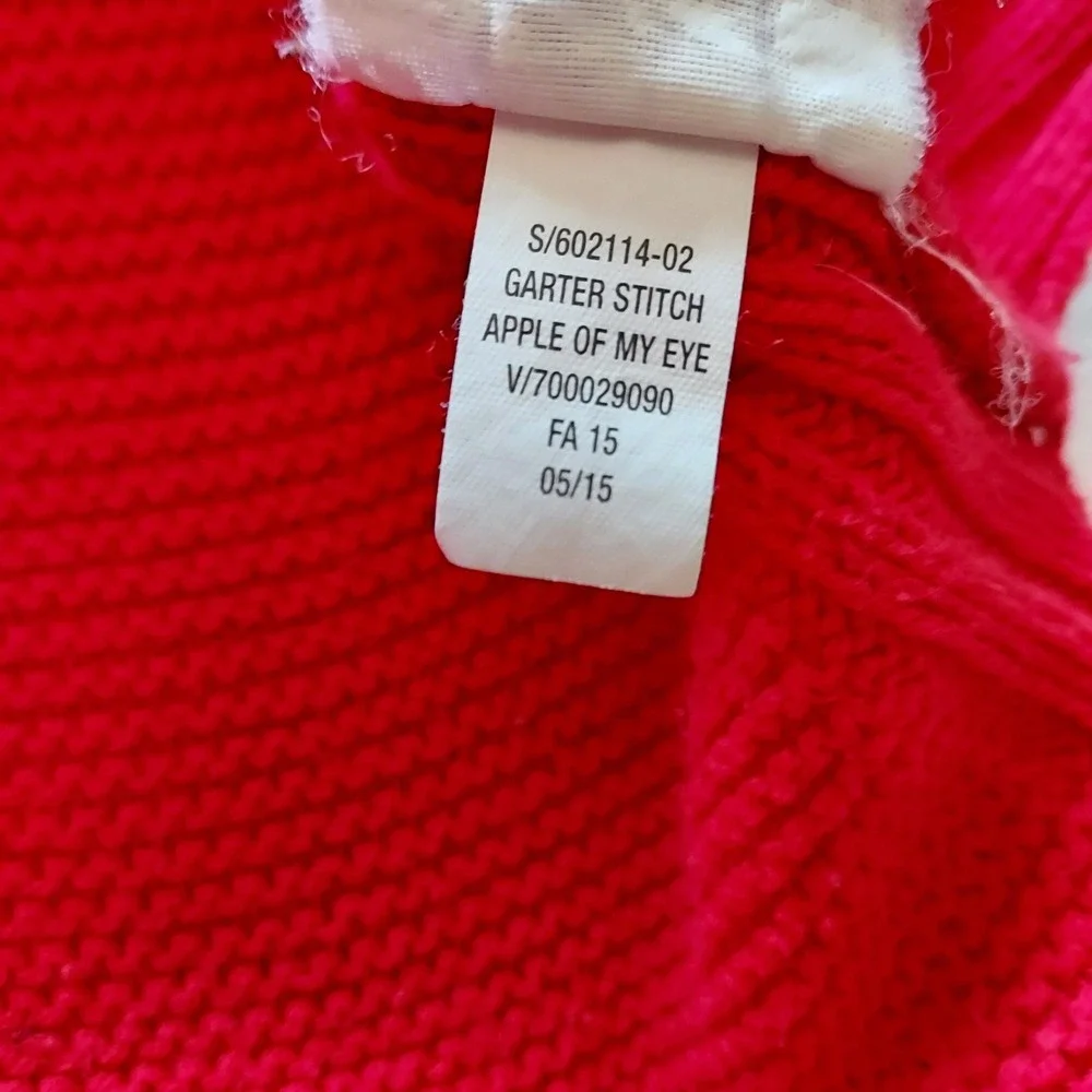 Old Navy Womens Red Garter Stitch Sweater 3/4‎ Sleeve Coastal Preppy Casual